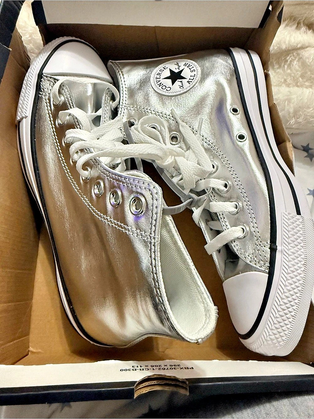 Converse Chuck Taylor All Star Hi Metallic Granite Silver Sneakers US 7